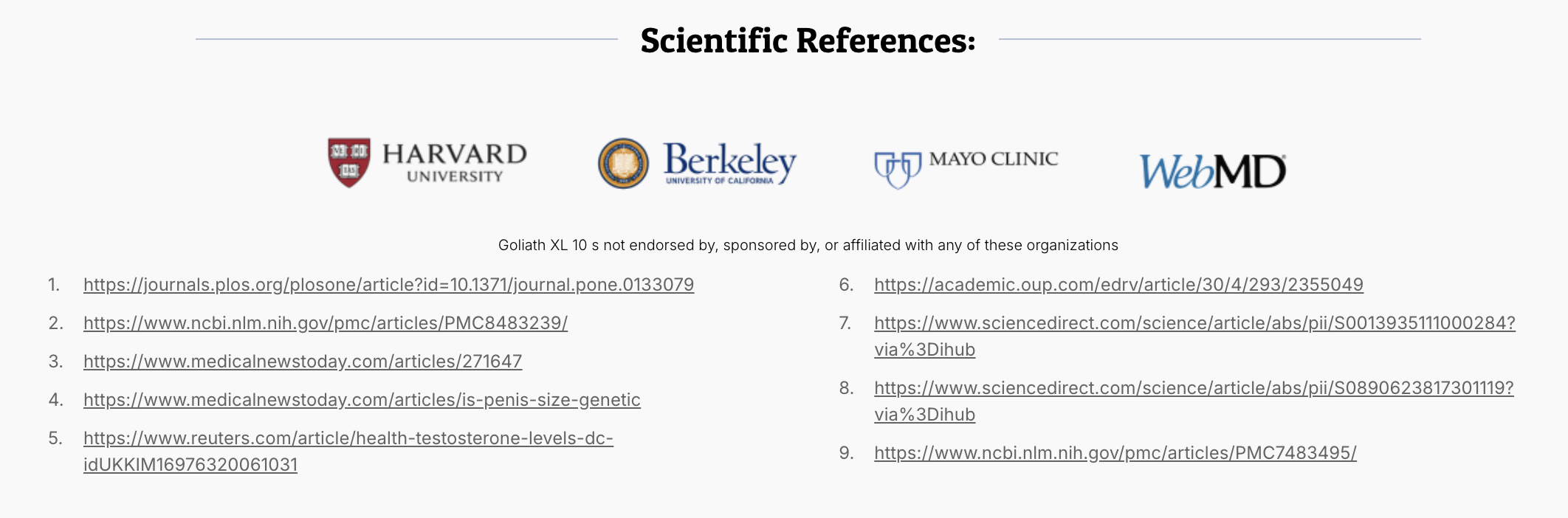 goliath xl10  scientific references